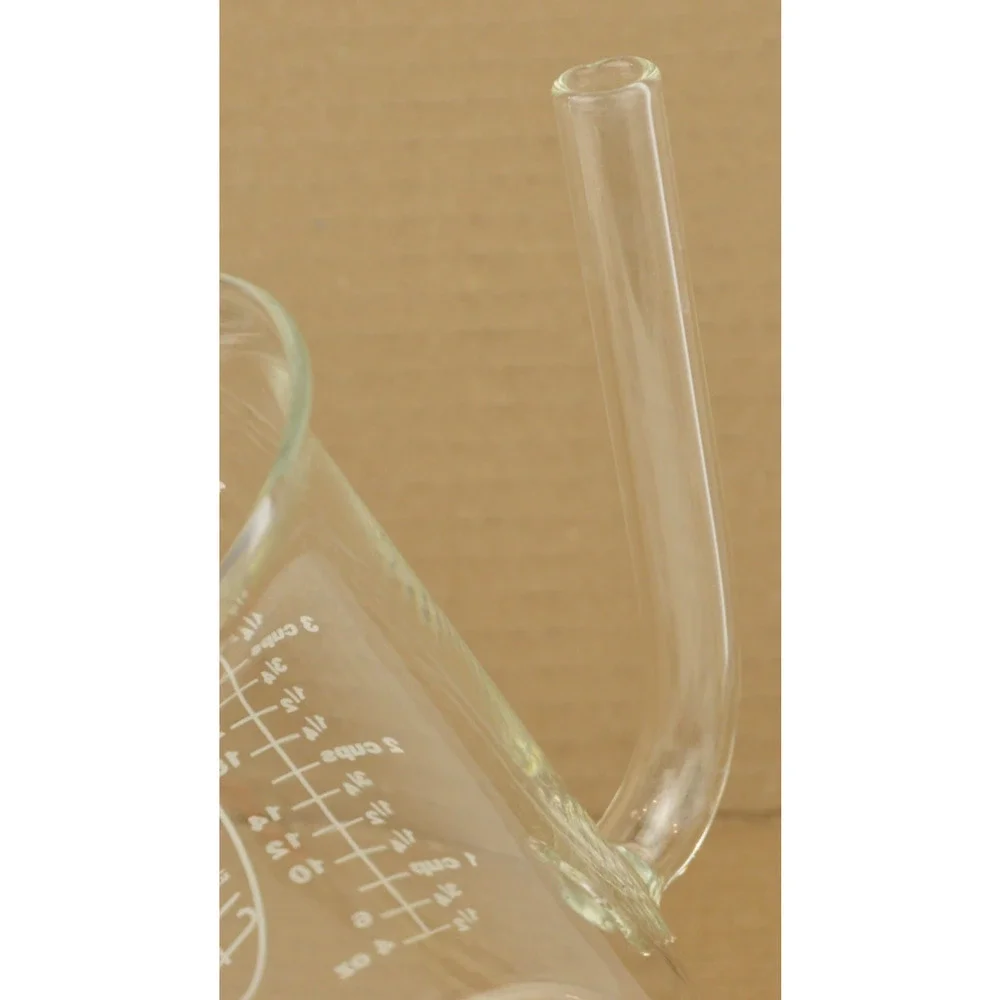 Catamount Flameware Glass Measuring Pitchers 4 Cup Set of 2 w/ Strainer